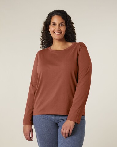 Stella Muser Long Sleeve - Das Iconic Langarm-Damen-T-Shirt - Heritage Brown - S bedrucken, Art.-Nr. STTW219C7301S
