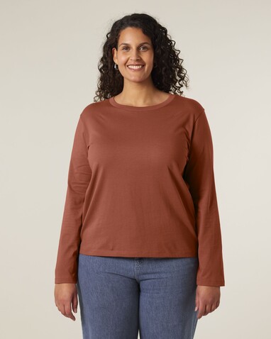 Stella Muser Long Sleeve - Das Iconic Langarm-Damen-T-Shirt - Heritage Brown - S bedrucken, Art.-Nr. STTW219C7301S