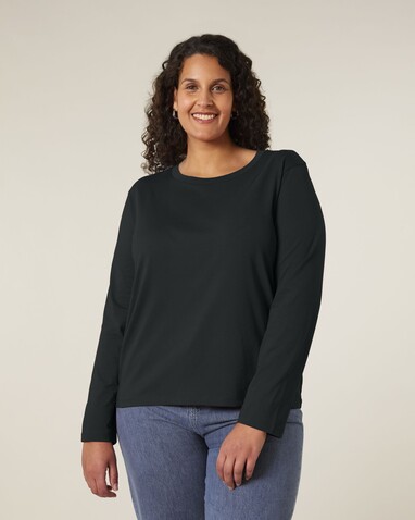 Stella Muser Long Sleeve - Das Iconic Langarm-Damen-T-Shirt - Black - XS bedrucken, Art.-Nr. STTW219C002XS