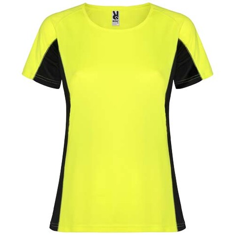 Shanghai Sport T-Shirt für Damen, Fluor Yellow, schwarz bedrucken, Art.-Nr. R66488Y1