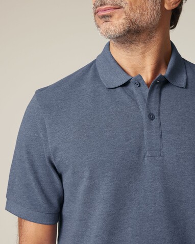 Prepster 2.0 - Das Unisex-Polo - Dark Heather Blue - L bedrucken, Art.-Nr. STPU222C6521L