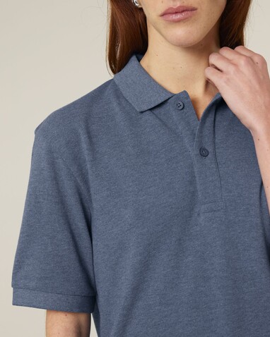Prepster 2.0 - Das Unisex-Polo - Dark Heather Blue - M bedrucken, Art.-Nr. STPU222C6521M