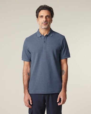 Prepster 2.0 - Das Unisex-Polo - Dark Heather Blue - L bedrucken, Art.-Nr. STPU222C6521L
