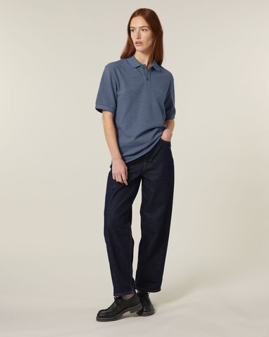 Prepster 2.0 - Das Unisex-Polo - Dark Heather Blue - M bedrucken, Art.-Nr. STPU222C6521M