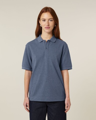 Prepster 2.0 - Das Unisex-Polo - Dark Heather Blue - 3XL bedrucken, Art.-Nr. STPU222C6523X