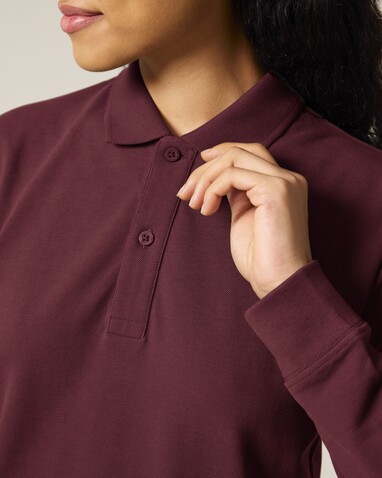 Prepster 2.0 Long Sleeve - Das Langarm-Unisex-Polo - Burgundy - XS bedrucken, Art.-Nr. STPU223C244XS
