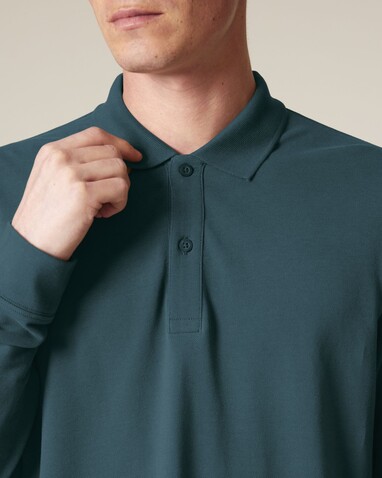 Prepster 2.0 Long Sleeve - Das Langarm-Unisex-Polo - Stargazer - M bedrucken, Art.-Nr. STPU223C7021M