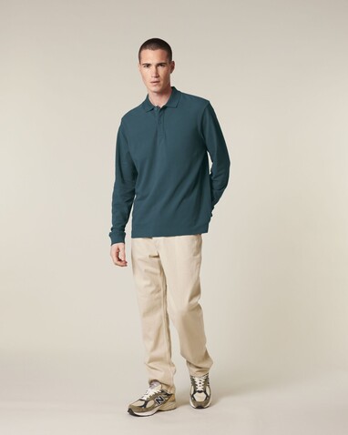 Prepster 2.0 Long Sleeve - Das Langarm-Unisex-Polo - Stargazer - XXL bedrucken, Art.-Nr. STPU223C7022X