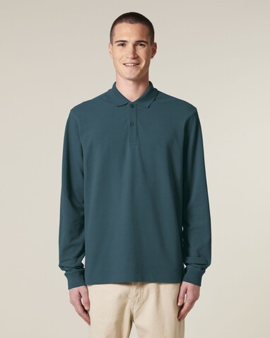 Prepster 2.0 Long Sleeve - Das Langarm-Unisex-Polo - Stargazer - M bedrucken, Art.-Nr. STPU223C7021M