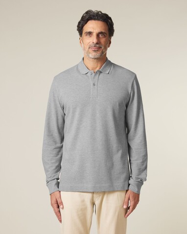 Prepster 2.0 Long Sleeve - Das Langarm-Unisex-Polo - Heather Grey - S bedrucken, Art.-Nr. STPU223C2501S Prepster 2.0 Long Sleeve - Das Langarm-Unisex-Polo - Heather Grey - S bedrucken, Art.-Nr. STPU223C2501S