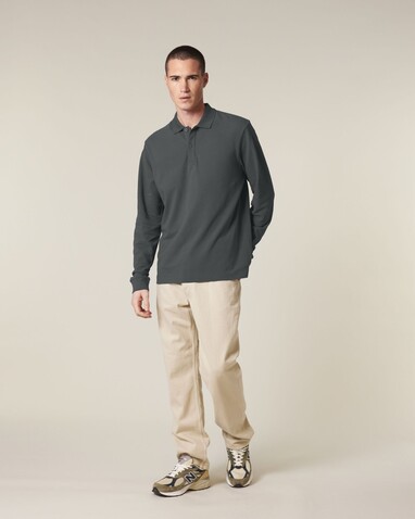 Prepster 2.0 Long Sleeve - Das Langarm-Unisex-Polo - Anthracite - S bedrucken, Art.-Nr. STPU223C2531S