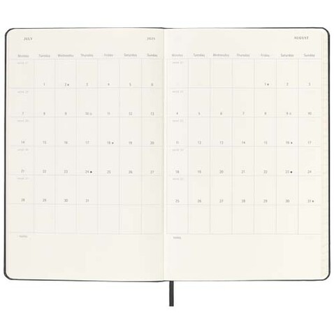 Moleskine Hardcover 12 Monate Wochenkalender L vertikal, schwarz bedrucken, Art.-Nr. 10793790