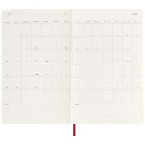 Moleskine Softcover 12 Monate Wochenkalender L, scharlachrot bedrucken, Art.-Nr. 10793821