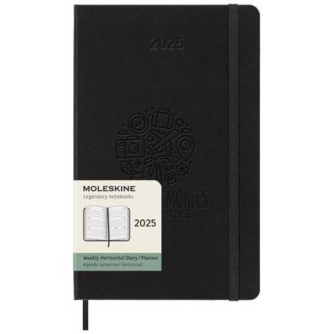 Moleskine Hardcover 12 Monate Wochenkalender L horizontal, schwarz bedrucken, Art.-Nr. 10794190