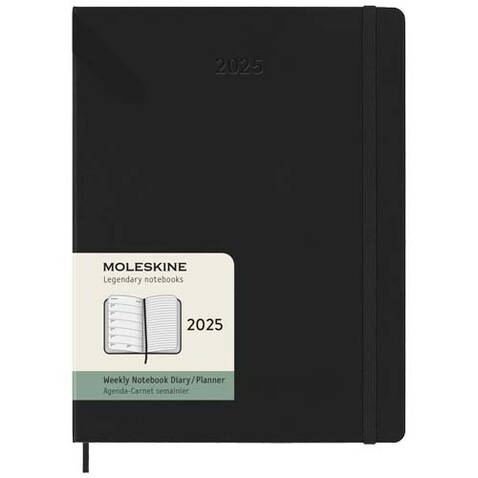 Moleskine Hardcover 12 Monate Wochenkalender XL, schwarz bedrucken, Art.-Nr. 10795090