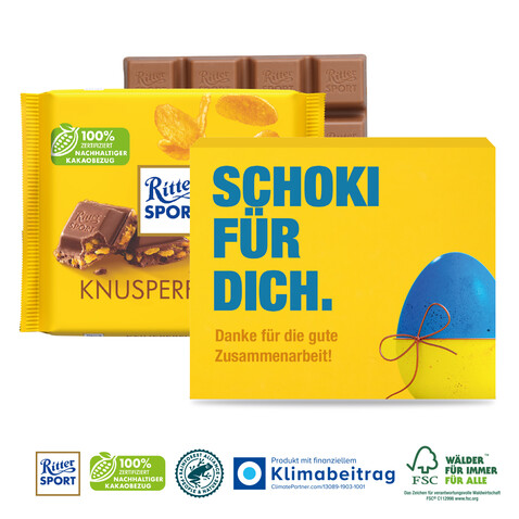 Ritter SPORT in Werbekartonage, 100 g bedrucken, Art.-Nr. 91290