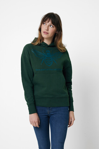 Iqoniq Yoho Relax-Hoodie aus recycelter Baumwolle forest green bedrucken, Art.-Nr. T9402.005.XS