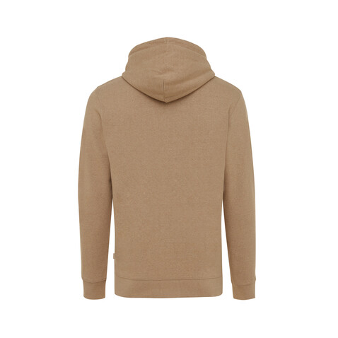 Iqoniq Torres ungefärbter Hoodie aus recycelter Baumwolle heather brown bedrucken, Art.-Nr. T9401.017.L