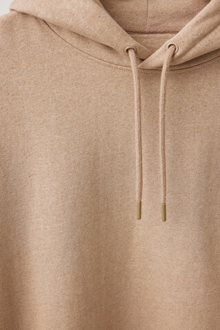 Iqoniq Torres ungefärbter Hoodie aus recycelter Baumwolle heather brown bedrucken, Art.-Nr. T9401.017.L