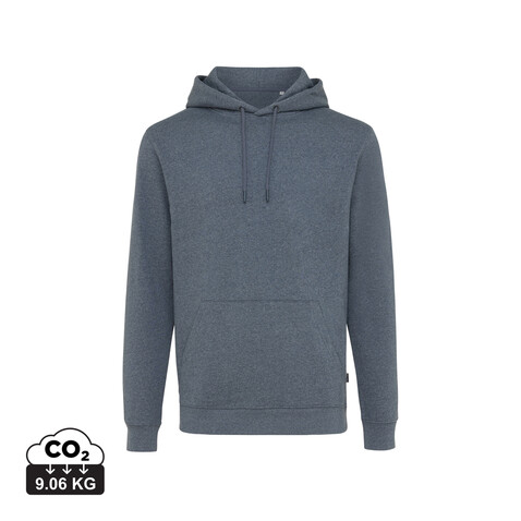 Iqoniq Torres ungefärbter Hoodie aus recycelter Baumwolle heather navy bedrucken, Art.-Nr. T9401.016.XXL