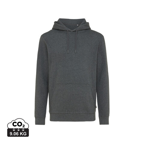 Iqoniq Torres ungefärbter Hoodie aus recycelter Baumwolle ungefärbtes Anthrazit bedrucken, Art.-Nr. T9401.014.XXS