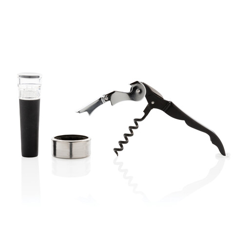Vino 3-tlg. Sommelier Set silber bedrucken, Art.-Nr. P911.072