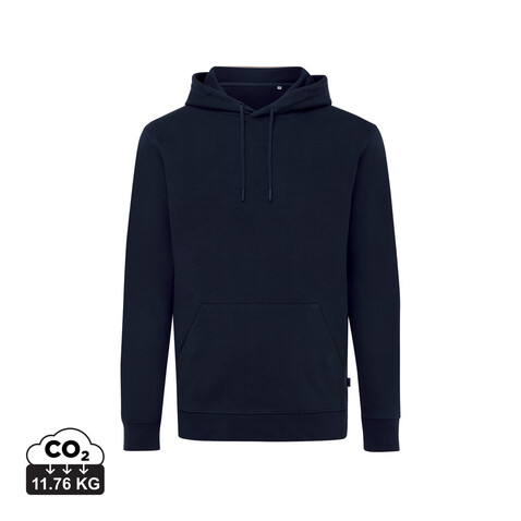 Iqoniq Jasper Hoodie aus recycelter Baumwolle navy blau bedrucken, Art.-Nr. T9400.002.M