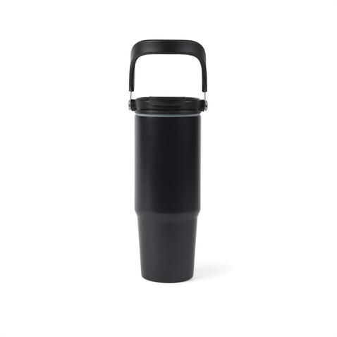 VINGA Eos Trek 880ml Flasche aus RCS rec. Stainless-Steel schwarz, schwarz bedrucken, Art.-Nr. V4320301