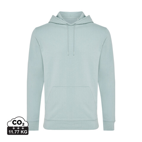 Iqoniq Jasper Hoodie aus recycelter Baumwolle Iceberg green bedrucken, Art.-Nr. T9400.023.M