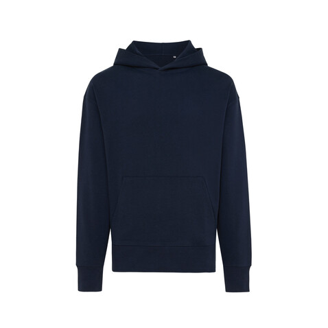 Iqoniq Yoho Relax-Hoodie aus recycelter Baumwolle navy blau bedrucken, Art.-Nr. T9402.002.XXL