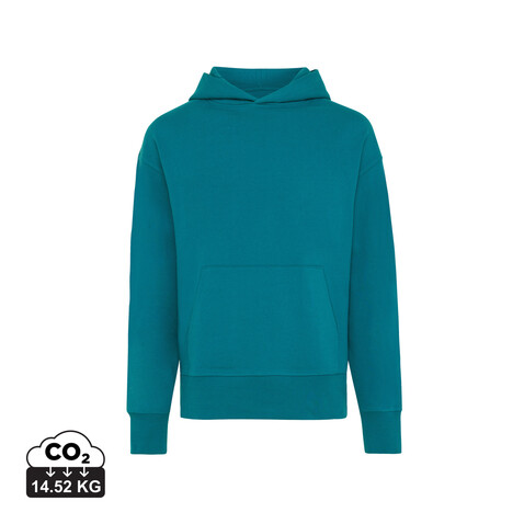 Iqoniq Yoho Relax-Hoodie aus recycelter Baumwolle verdigris bedrucken, Art.-Nr. T9402.009.XXXL