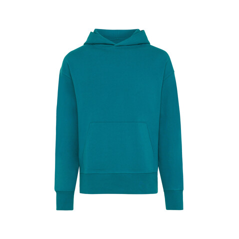 Iqoniq Yoho Relax-Hoodie aus recycelter Baumwolle verdigris bedrucken, Art.-Nr. T9402.009.XL