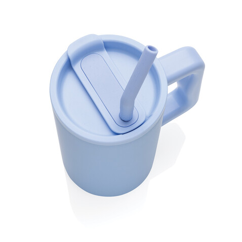 Cube Becher aus RCS recyceltem Stahl 800ml hellblau bedrucken, Art.-Nr. P437.3105