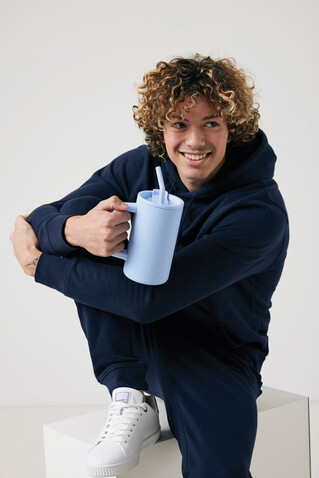 Cube Becher aus RCS recyceltem Stahl 800ml hellblau bedrucken, Art.-Nr. P437.3105