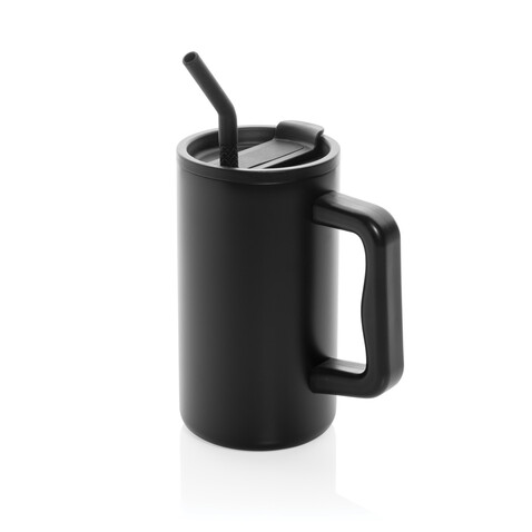 Cube Becher aus RCS recyceltem Stahl 800ml schwarz bedrucken, Art.-Nr. P437.3101