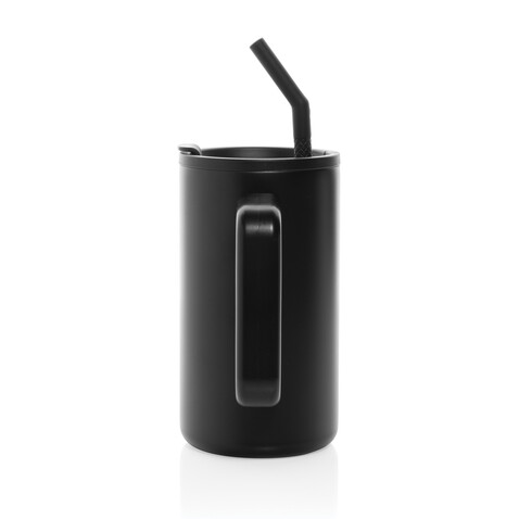 Cube Becher aus RCS recyceltem Stahl 800ml schwarz bedrucken, Art.-Nr. P437.3101