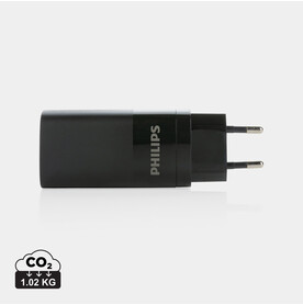 Philips 65W Ultra-Schnell-PD 3-Port-USB-Wandladegerät schwarz bedrucken, Art.-Nr. P301.281