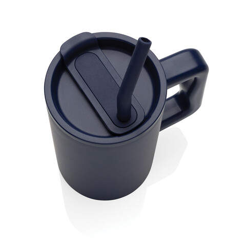 Cube Becher aus RCS recyceltem Stahl 800ml navy blau bedrucken, Art.-Nr. P437.3125