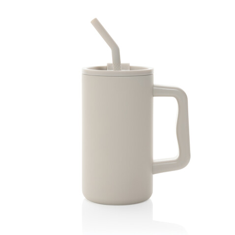 Cube Becher aus RCS recyceltem Stahl 800ml beige bedrucken, Art.-Nr. P437.3119