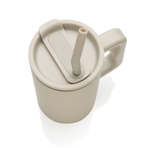 Cube Becher aus RCS recyceltem Stahl 800ml beige bedrucken, Art.-Nr. P437.3119