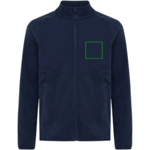 Iqoniq Talung Mikrofleece Jacke aus recyceltem Polyester navy blau bedrucken, Art.-Nr. T9603.002.S