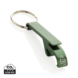 Flaschen- und Dosenöffner aus RCS recyceltem Aluminium grün bedrucken, Art.-Nr. P191.7207