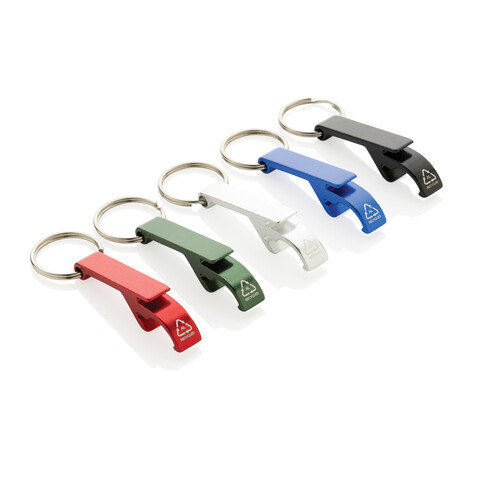 Flaschen- und Dosenöffner aus RCS recyceltem Aluminium grün bedrucken, Art.-Nr. P191.7207