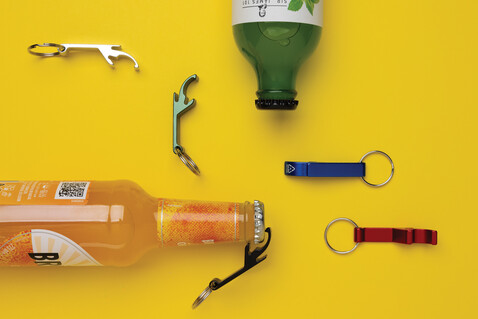 Flaschen- und Dosenöffner aus RCS recyceltem Aluminium grün bedrucken, Art.-Nr. P191.7207