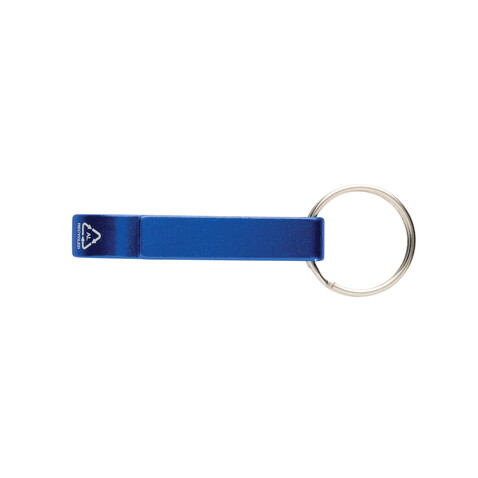 Flaschen- und Dosenöffner aus RCS recyceltem Aluminium blau bedrucken, Art.-Nr. P191.7205