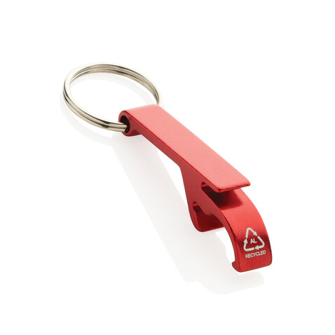 Flaschen- und Dosenöffner aus RCS recyceltem Aluminium rot bedrucken, Art.-Nr. P191.7204