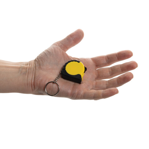 MeasureMate 1m Schlüsselband aus RCS recyceltem ABS gelb bedrucken, Art.-Nr. P191.7306