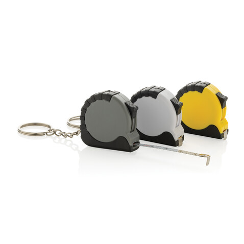 MeasureMate 1m Schlüsselband aus RCS recyceltem ABS gelb bedrucken, Art.-Nr. P191.7306