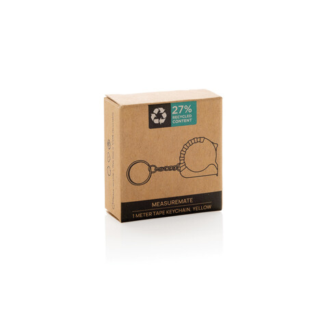 MeasureMate 1m Schlüsselband aus RCS recyceltem ABS gelb bedrucken, Art.-Nr. P191.7306
