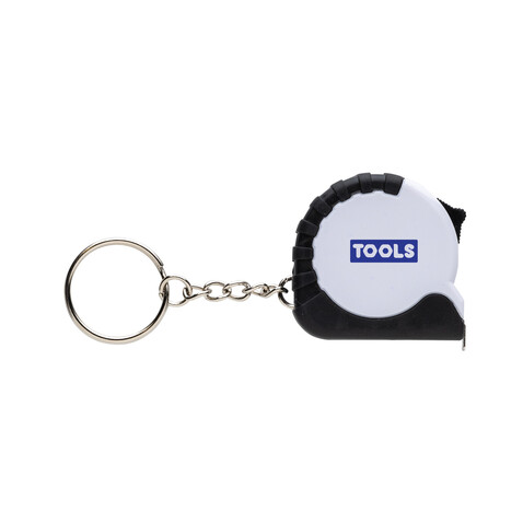 MeasureMate 1m Schlüsselband aus RCS recyceltem ABS weiß bedrucken, Art.-Nr. P191.7303
